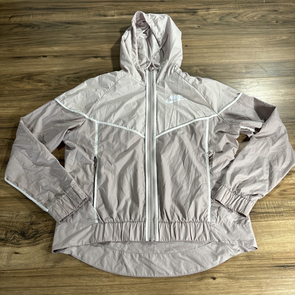 Nike Windbreaker Jacket Women's Full Zip Size‎ Medium Pink